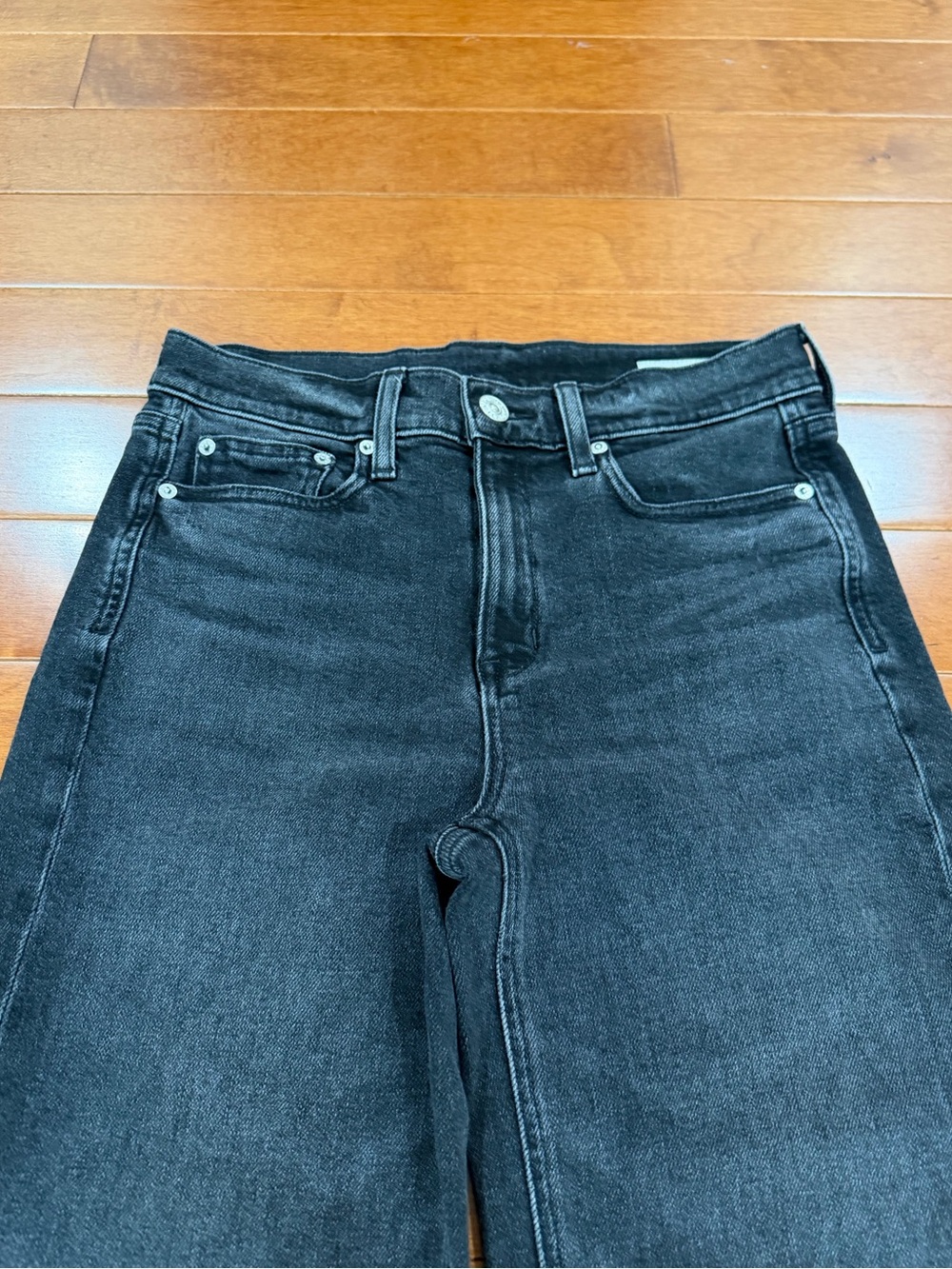 AYR Black Date Night Wash High Rise Wide Leg The Secret Sauce Jeans Sz. 27S - Picture 3 of 6